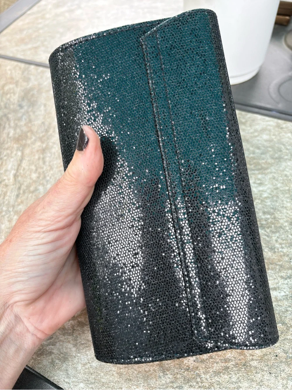 Jimmy Choo Black Sparkle Flap Clutch